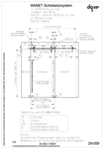 MANET-Schiebetürsystem, für Montage an Glas, Seitenteil beidseitig (Laufschiene)