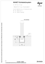 MANET-Schiebetürsystem, Bodenführung eingelassen (untere Bodenführung mit Bürstendichtung), für 10 und 12 mm Glas