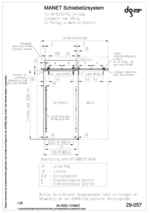 MANET-Schiebetürsystem, für Montage an Wand mit Oberlicht