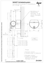 MANET-Schiebetürsystem, Klemmhalter (16 mm verlängert) für Wandbefestigung