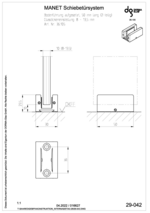 MANET-Schiebetürsystem, Bodenführung aufgesetzt, 50 mm lang