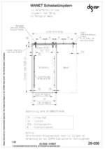 MANET-Schiebetürsystem, für Montage an Wand